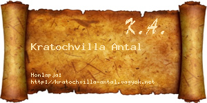 Kratochvilla Antal névjegykártya